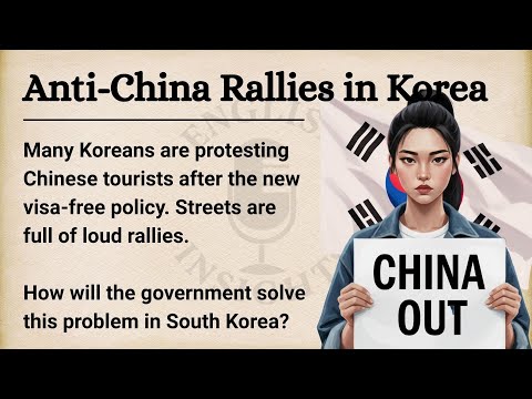 🇰🇷 Anti-China Rallies After Visa-Free Policy || SOUTH KOREA || Learn English Through Story Level 2