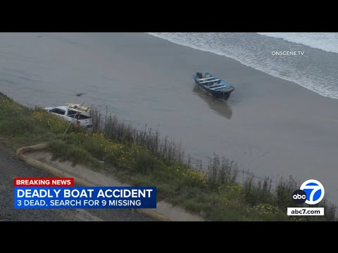3 dead, 9 missing after boat washes ashore near San Diego
