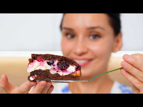 Incredibly DELICIOUS and SIMPLE chocolate pie with cottage cheese and berries
