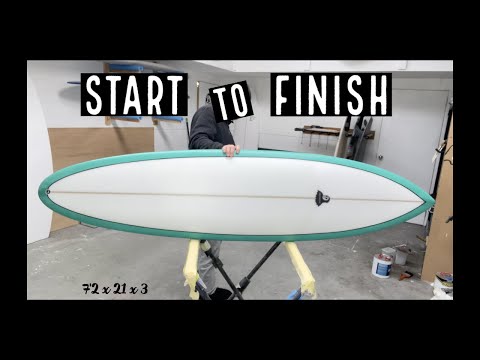 M.O.T.E inspired surfboard build. Start to finish. Hand shaping - Glassing - Sanding