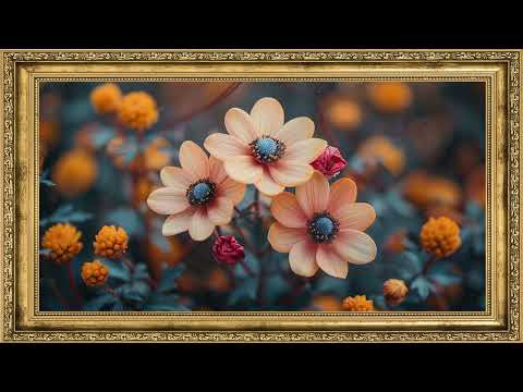 Golden Frame Flower Art 4K | Frame TV Art Screen Saver | Frame Studio 4K