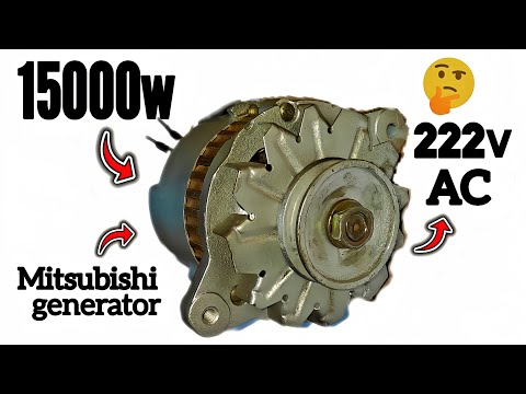 I turn free energy 222V into 15000W💡with car generator Mitsubishi