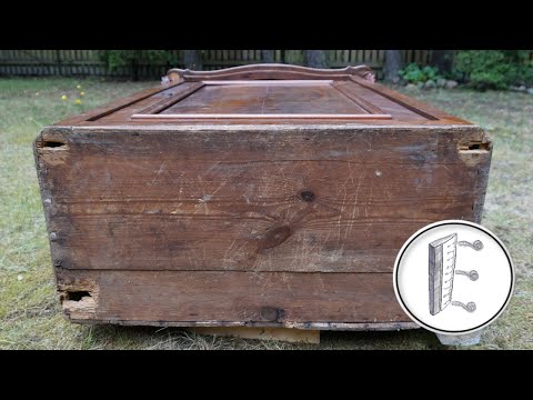 JUNK from a neighbors basement! || Antique Cabinet Restoration with interesting discovery.