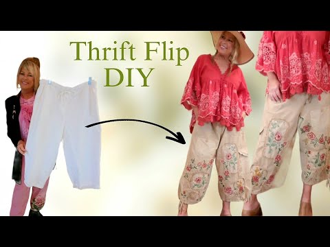 How To Make BEAUTIFUL Bloomer Lounge Pants From Your Old Capris