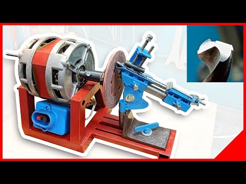 Device for sharpening drill bit, made from old motor and analogue of General 825, Made in USA