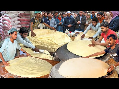 INSANE RUMALI Roti Making Street Food | Pakistan's Biggest MANDA Roti | How To Make Flat Bread