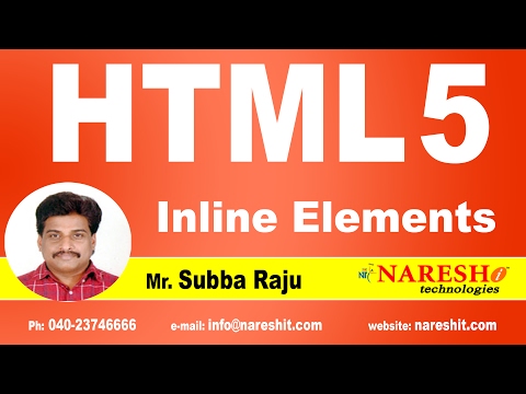Inline Elements in HTML5 | Web Technologies Tutorial | Mr. Subba Raju