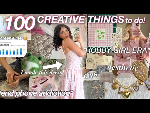 100 THINGS TO DO when you're bored🎨🎀 *HOBBY GIRL ERA* ✨aesthetic diy craft & hobby ideas