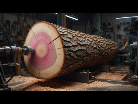 Amazing Skills on a Giant Wood Lathe | Impressive Wood Turning Process, Turn Wood Into Masterpiece
