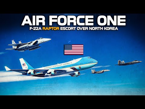 US President Air Force One Over North Korea + F-22 Raptor | Digital Combat Simulator | DCS |