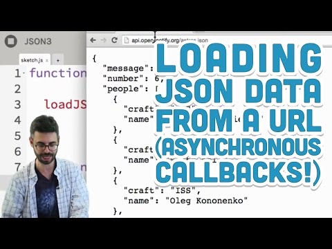 10.4: Loading JSON data from a URL (Asynchronous Callbacks!) - p5.js Tutorial