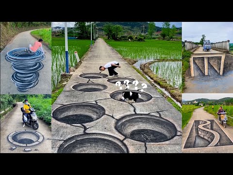 The Dog Scared Illusion 3D Street Hold