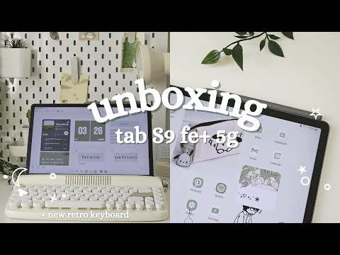 📦 Samsung Tab S9 FE+ 5G ⋆˚☁️| aesthetic unboxing and setup, new cute keyboard #yunziikeyboard