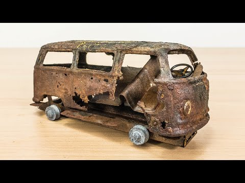 Restoration abandoned VW Hippie Van 1960s