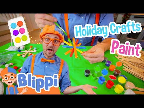 3 Fun Christmas Arts and Crafts with Blippi! 🌟 Blippi's Colorful Fun! | Blippi Adventures