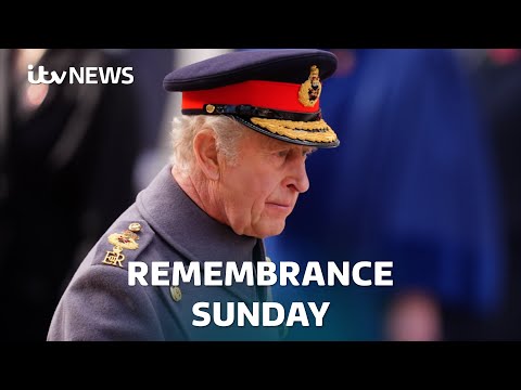 King Charles leads Remembrance Sunday service at Cenotaph in London | ITV News