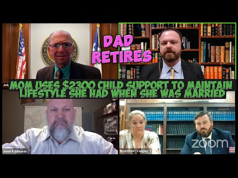 Mom uses $2300 Child Support to keep the Lifestyle she had when she was Married but then Dad Retires