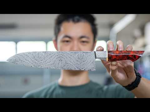 Making a Kaleidoscope Damascus Chef's Knife
