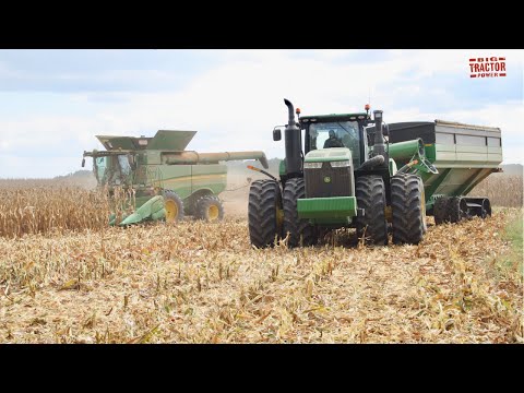 Opening Up a Corn Field with JOHN DEERE Combines & Tractors