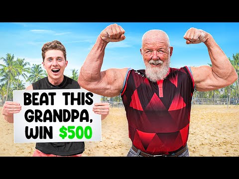 World's Strongest GRANDPA VS Bodybuilders at Muscle Beach