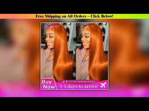 36 Inch Orange Ginger Lace Front Wigs Human Hair For Women Straight 13x4 13x6 Lace Frontal Wig 350