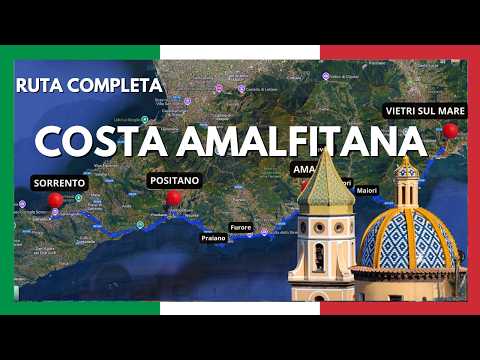 RUTA completa por la COSTA AMALFITANA en COCHE: Todo lo que ver en Sorrento Positano Amalfi ITALIA