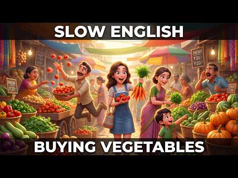English Speaking Practice | Buying Vegetables | Slow English | Easy English