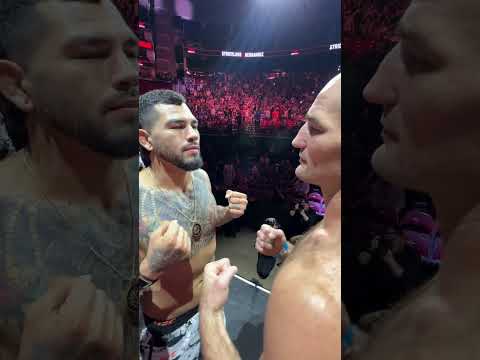 Por outro ângulo: a encarada entre Sean Strickland e Anthony Hernandez! #UFCHouston