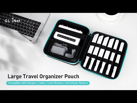 GL.iNet Large Travel Organizer Pouch | Hard Shell Pouch for Slate 7, Spitz AX, Puli AX & More