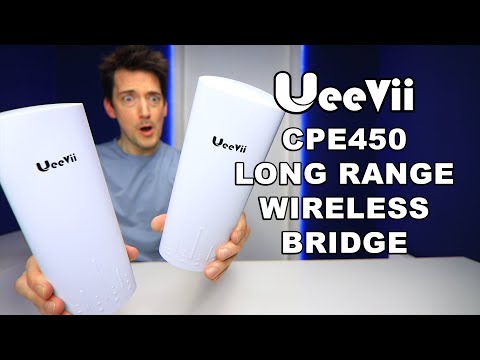 UEEVII CPE450 LONG DISTANCE WIRELESS BRIDGE REVIEW! ( How to set up Ueevii CPE450! )