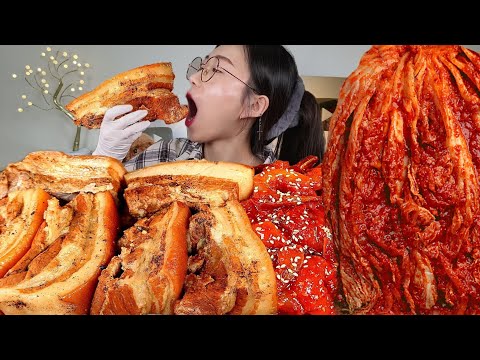 ASMR 콜라에 삶은 통수육 실비김치 양념새우장 리얼먹방 :) boiled pork in coke , spicy kimchi , spicy shrimp MUKBANG