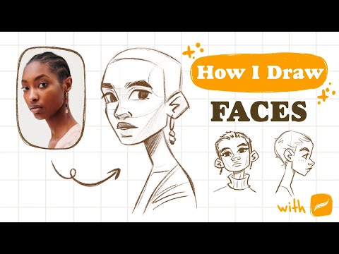 How I DRAW FACES step by step | Mistakes & tips | Procreate sketch  | 👽
