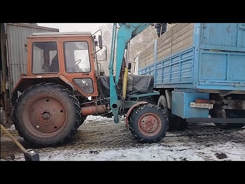 We bought a MAZ flatbed truck, first loading