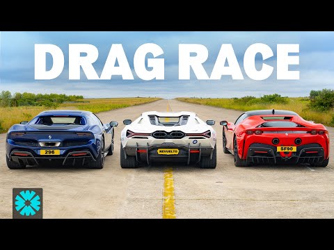 Yianni's Lamborghini Revuelto v Ferrari 296 & SF90 1/4 MILE RACE