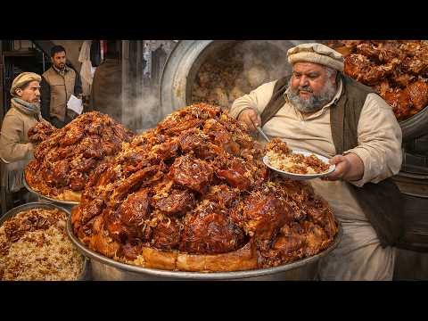 Most Famous 100 KG Kabuli Pulao | Uzbek pulao | Street food Afghanistan
