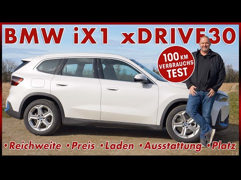 BMW iX1 xDrive30 100 km Verbrauch Test - Was kann der Elektro X1? | Probefahrt Review Deutsch 2023