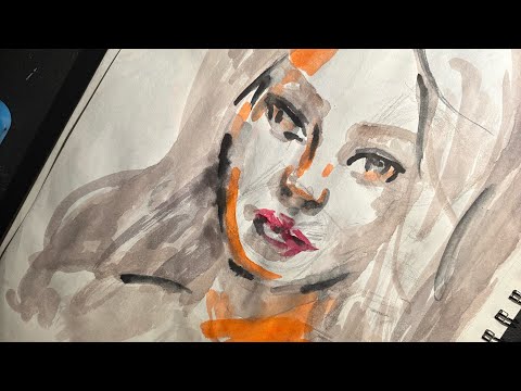 ✨ Expressive  Abstract  ￼ PORTRAIT in WATERCOLOR / how I  ￼let go and release expectations 😅￼￼￼￼