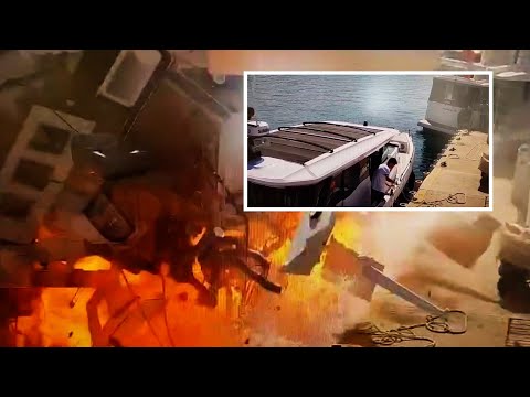 Yacht Explodes While Leaving Dock at Marina in Turkey