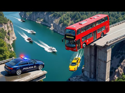 Cars vs COLLAPSE Broken Bridge #1 - BeamNG.drive Fails & Crashes 2025!