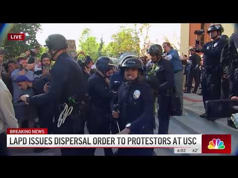 Watch live: LAPD moves in to break up pro-Palestine protest at USC