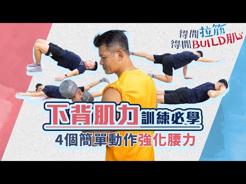 下背肌力訓練必學,4個簡單動作強化腰力|得閒拉筋|得閒Build肌|健康好人生