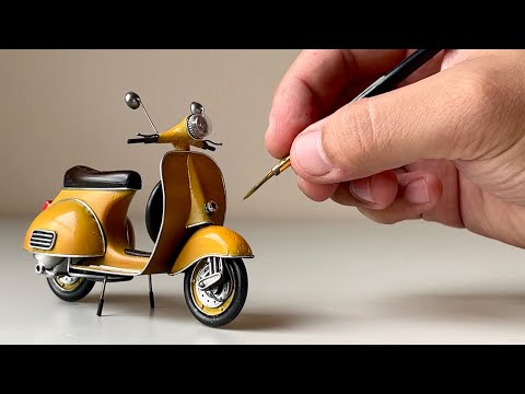 How to Build a Realistic Vespa Scooter : Step-by-step Guide | Miniature ASMR Build!