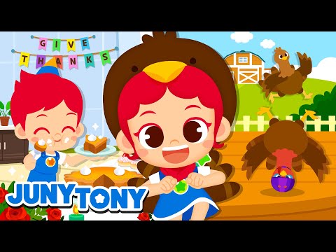 Turkey Hokey Pokey Dance 🦃🎵 | Thanksgiving Song | +More Family Songs for Kids | JunyTony
