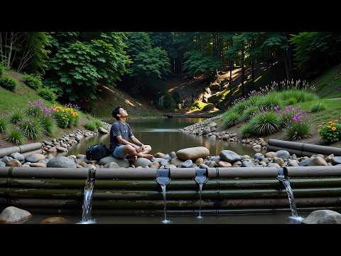 He Built a House and Fish Pond by a Hidden Waterfall | @BushcraftFarm1​