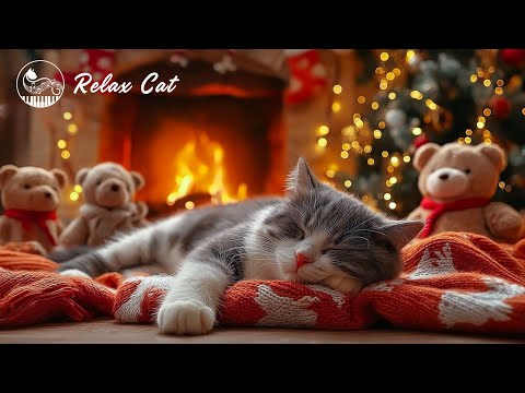 Music to Relax Cats 🎶 Cozy Fireplace & Healing Melodies for Feline Relaxation & Sleep