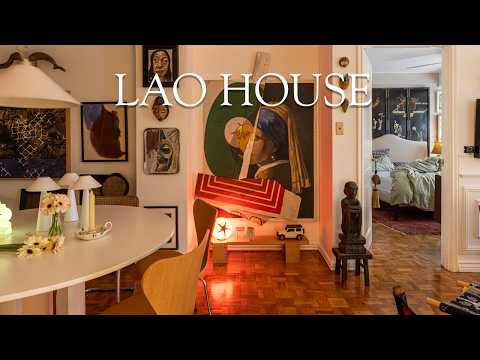 A creative consultant's art-filled condo and her cats