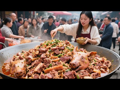 四川彭州乡镇凉拌肉,猪头肉70猪肺40一斤,清水煮肉不放料,巨香【好食勇哥】