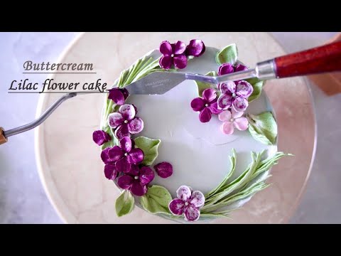 How to make Lilac flower cake | Italian meringue buttercream | Buttercream flower cake
