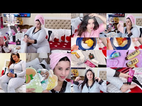 روتين العناية🧖🏼‍♀️تبريمة التفتيح الجسم🚿مسك الوجه يردك ملارة🌸أحسن مقشر لفروة ولقشرة