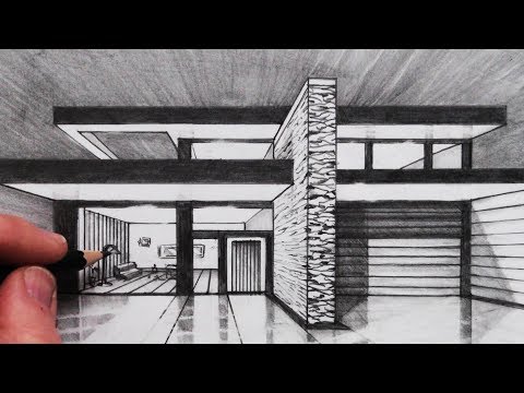 How to Draw a House in 1-Point Perspective: Vanishing Point